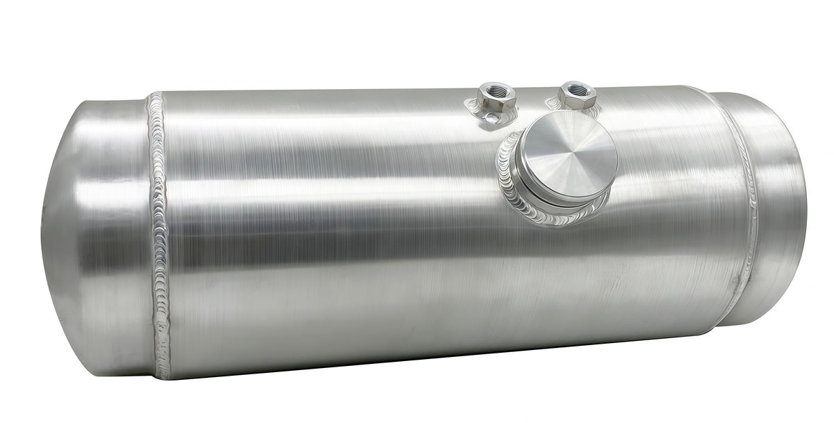 4 Gallon Round Spun Aluminum Fuel Tank， 8＂ x 20.5＂
