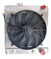 1964-66 Ford Mustang Falcon Comet Aluminum Radiator w/ Fan &  shroud, Left Lower Outlet