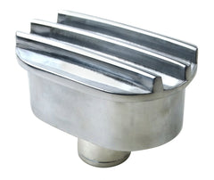 Nostalgic Aluminum Finned Valve Cover Breather， Overall Height: 2.00＂，Overall Length: 4.00＂，Overall Width: 2.25＂