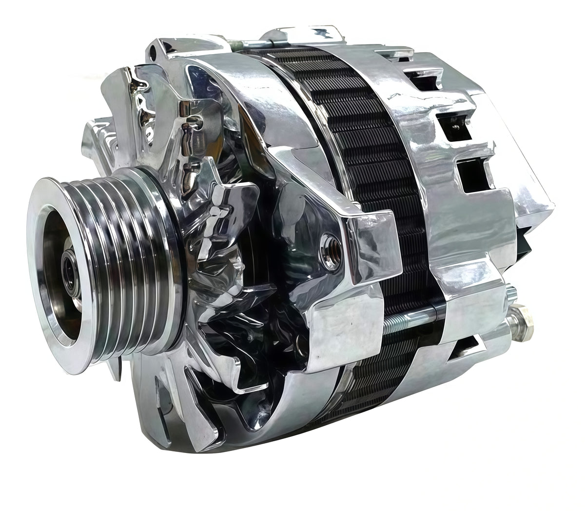 Universal Serpentine 130 Amp High Output Chrome Alternator