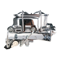 Universal Chrome Dual Bail Master Cylinders w/ Bottom Mount Disc/Disc Proportioning Valves
