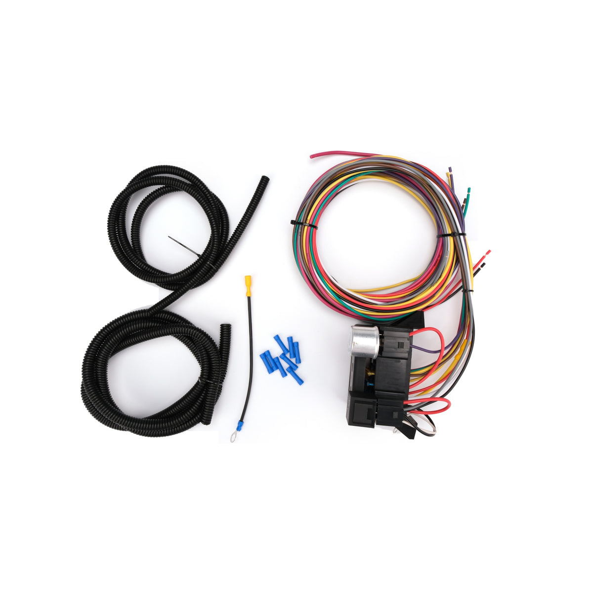 10 Circuit Basic Wire Harness Fuse Box Street Hot Rat Rod Wiring Car Truck 12V