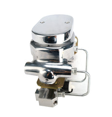 Universal Chrome Flat Top Master Cylinders w/ Bottom Mount Disc/Disc Proportioning Valves