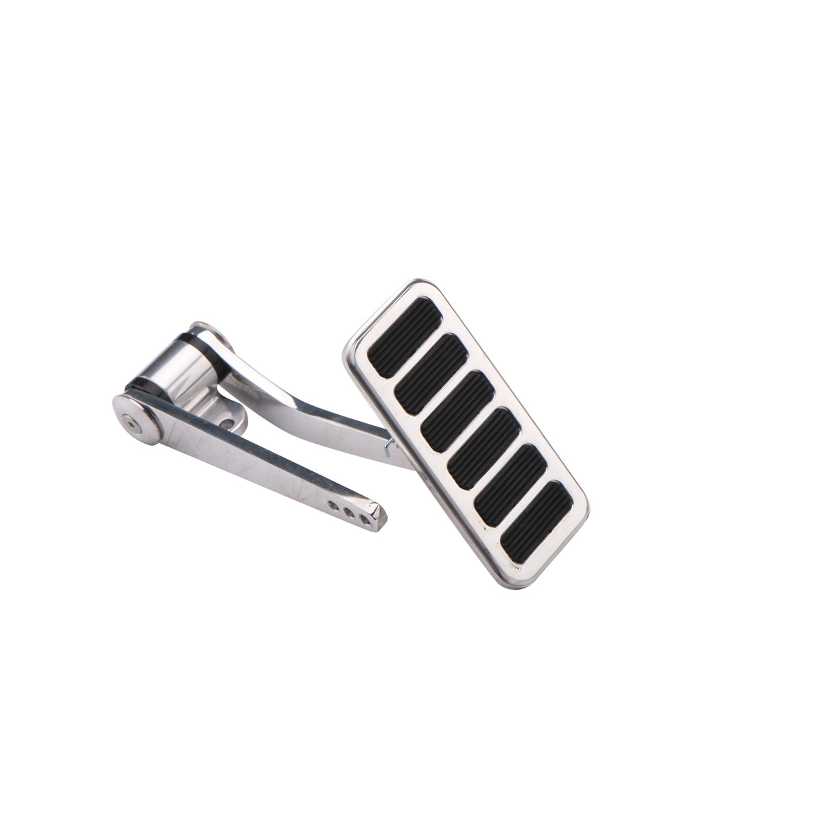 Aluminum Gas Pedal Pad w/ Steel Arm 6 Rubber Inserts， Polished