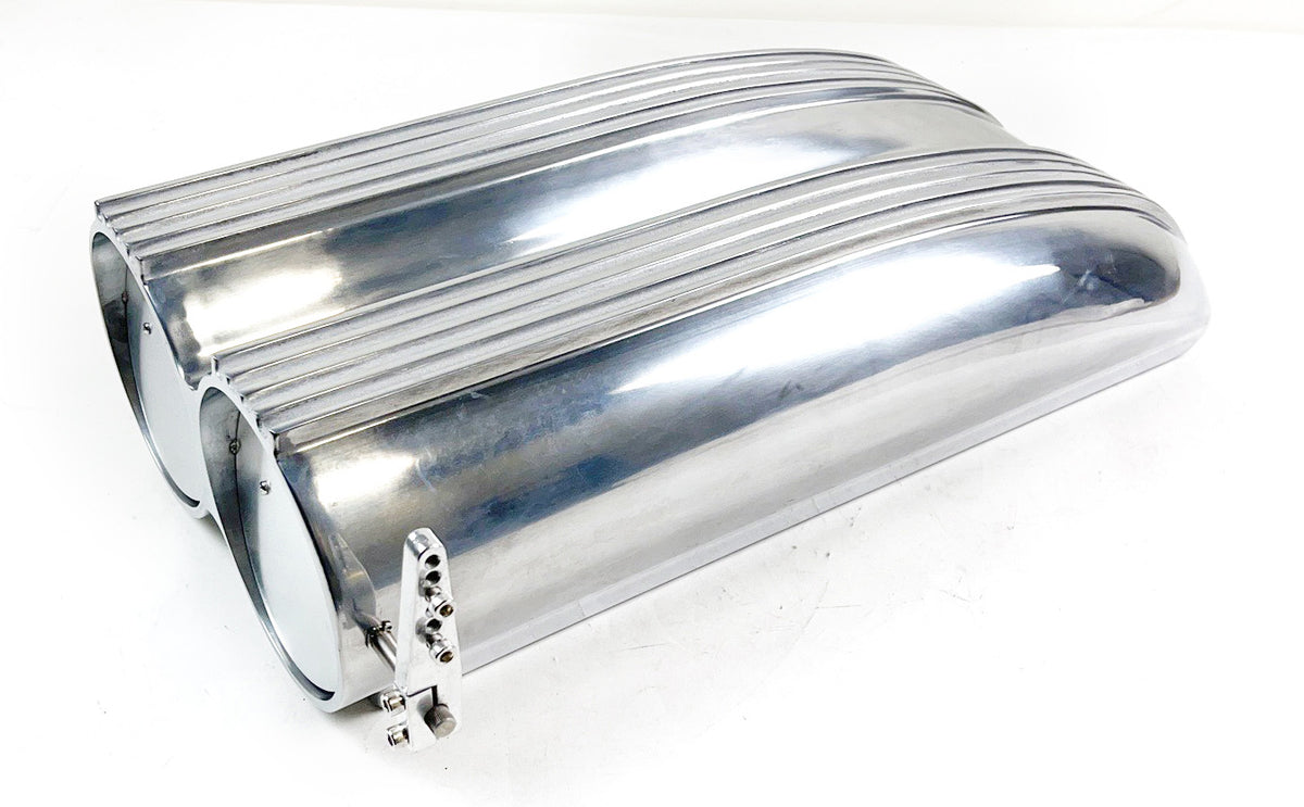 Aluminum Shotgun Double Barrel Intake Hood Scoop Full Finned Dual Carb Setup