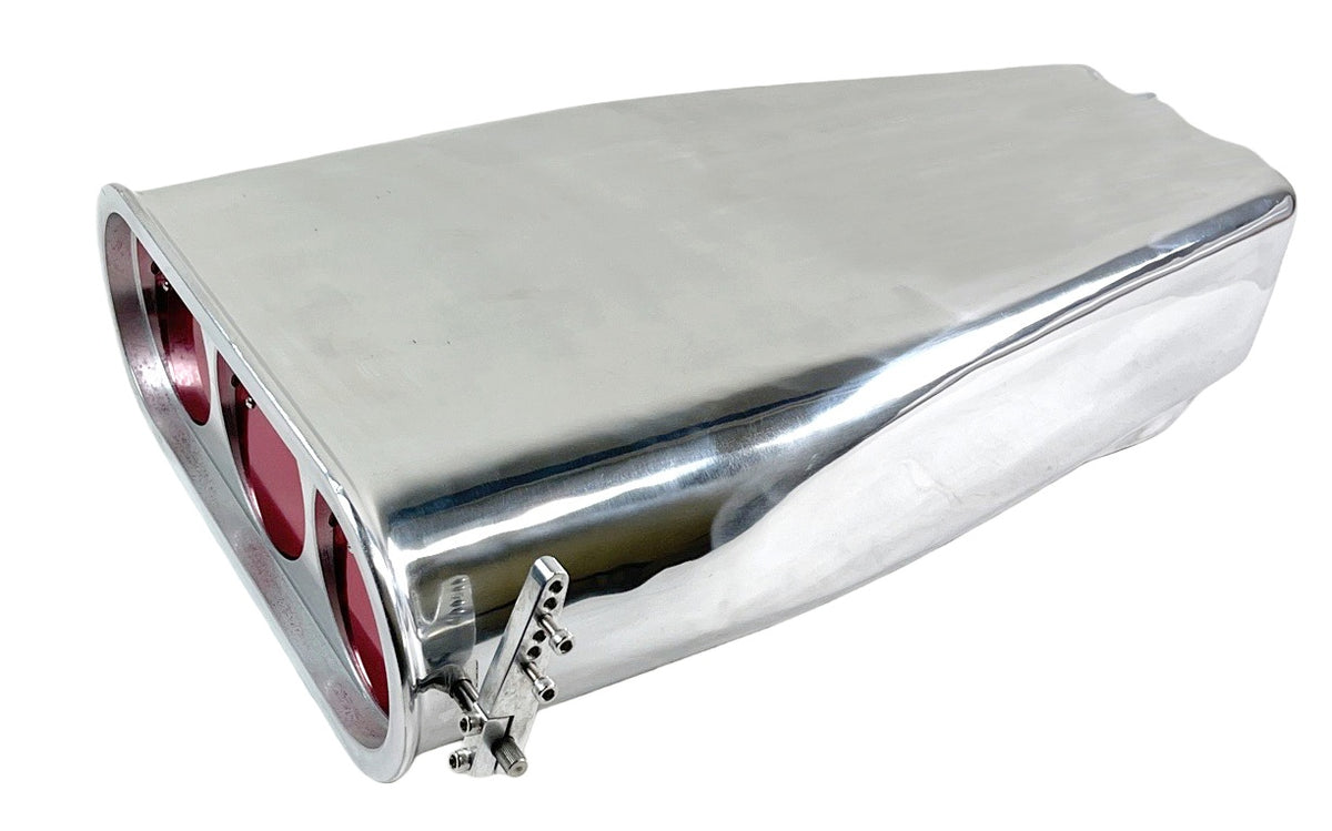 Aluminum Smooth Street Hood Scoop Single or Dual Quad Reversible Round Flaps