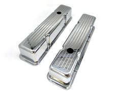 Tall/Short Aluminum Ball Milled Valve Cover 1958-86 SBC With Hole