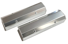 1958-87 SBC Fabricated Tall Aluminum Valve Cover Flat Top Long Bolts With Hole/Without Hole