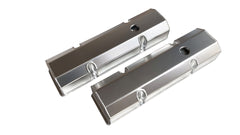 1958-87 SBC Fabricated Tall Aluminum Valve Cover Flat Top Short Bolts With Hole/Without Hole