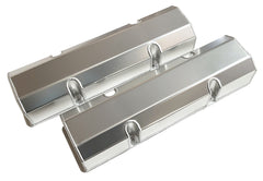 1958-87 SBC Fabricated Tall Aluminum Valve Cover Flat Top Short Bolts With Hole/Without Hole