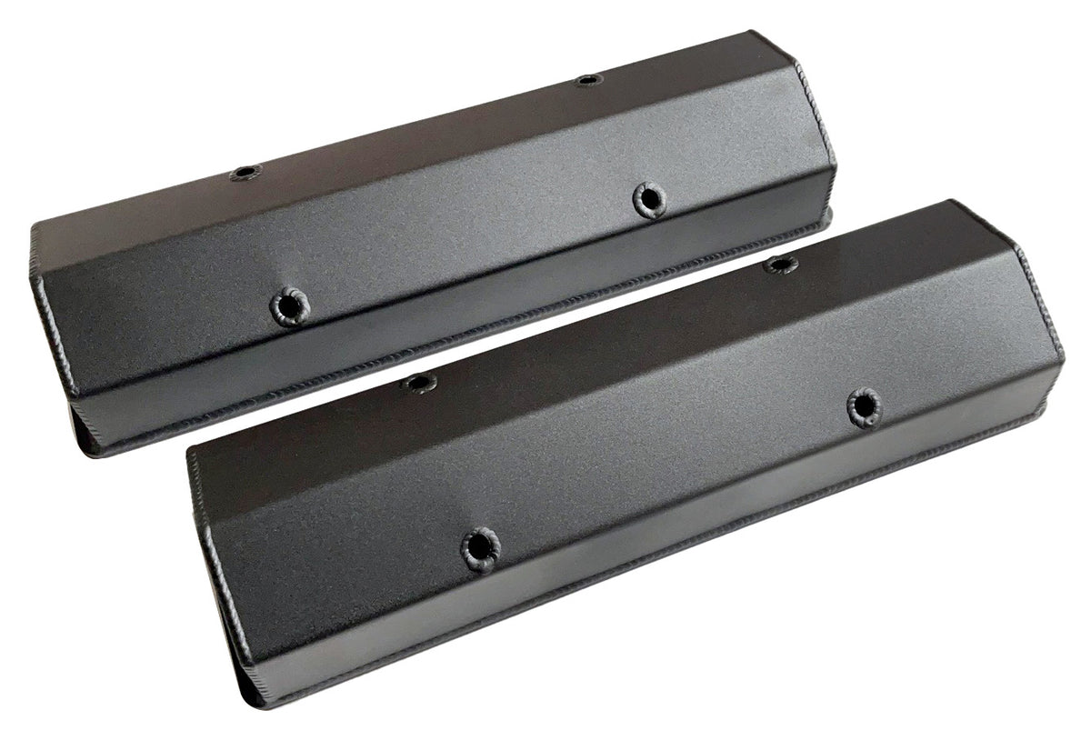 1958-87 SBC Fabricated Tall Aluminum Valve Cover Vaulted Long Bolts