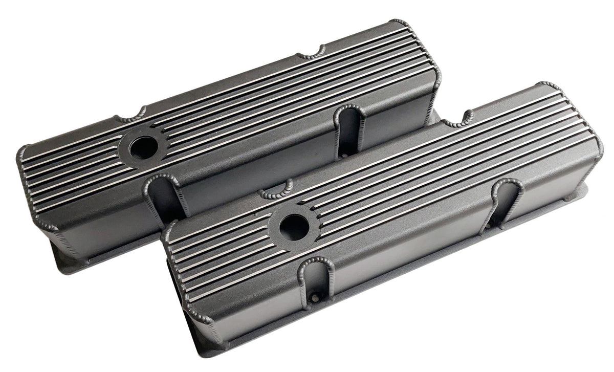 1958-87 SBC Fabricated Tall Aluminum Finned Valve Cover With Hole/Without Hole