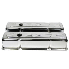 1958-86 Small Block Chevy 283-400 Tall/Short Steel Baffled ＂327＂  Logo Valve Cover， Chrome