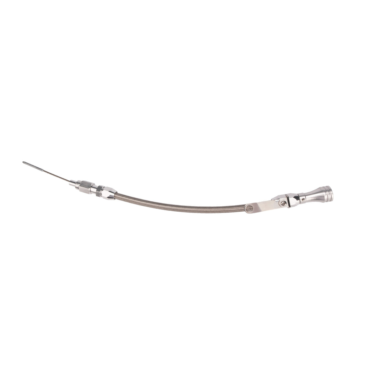 Engine Oil Pan Dipstick 1956-1990 Big Block Chevy Aluminum Handle w/ Stainess Steel Braided Hose