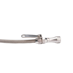 Engine Oil Pan Dipstick 1956-1990 Big Block Chevy Aluminum Handle w/ Stainess Steel Braided Hose