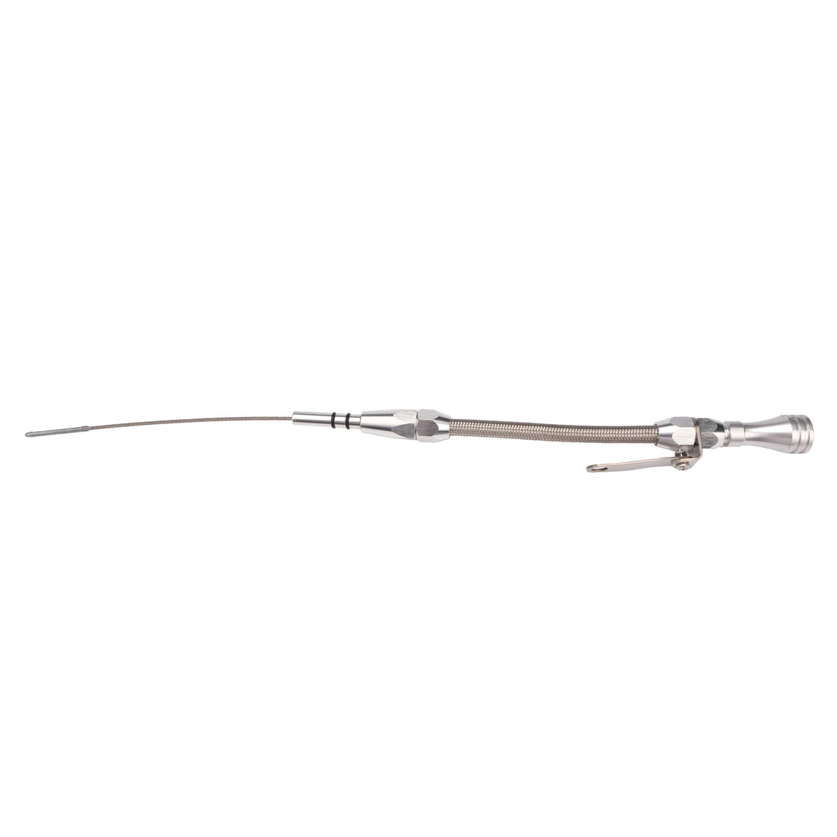 Engine Oil Pan Dipstick 1986-95 Small Block Ford 302 5.0L Aluminum Handle w/ Stainess Steel Braided Hose