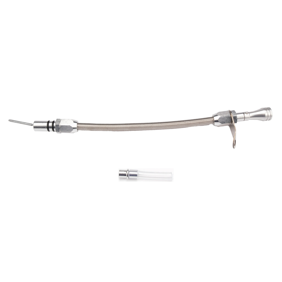 Chevy GM Turbo TH350 Bell Housing Mount Flexible Braided Transmission Dipstick