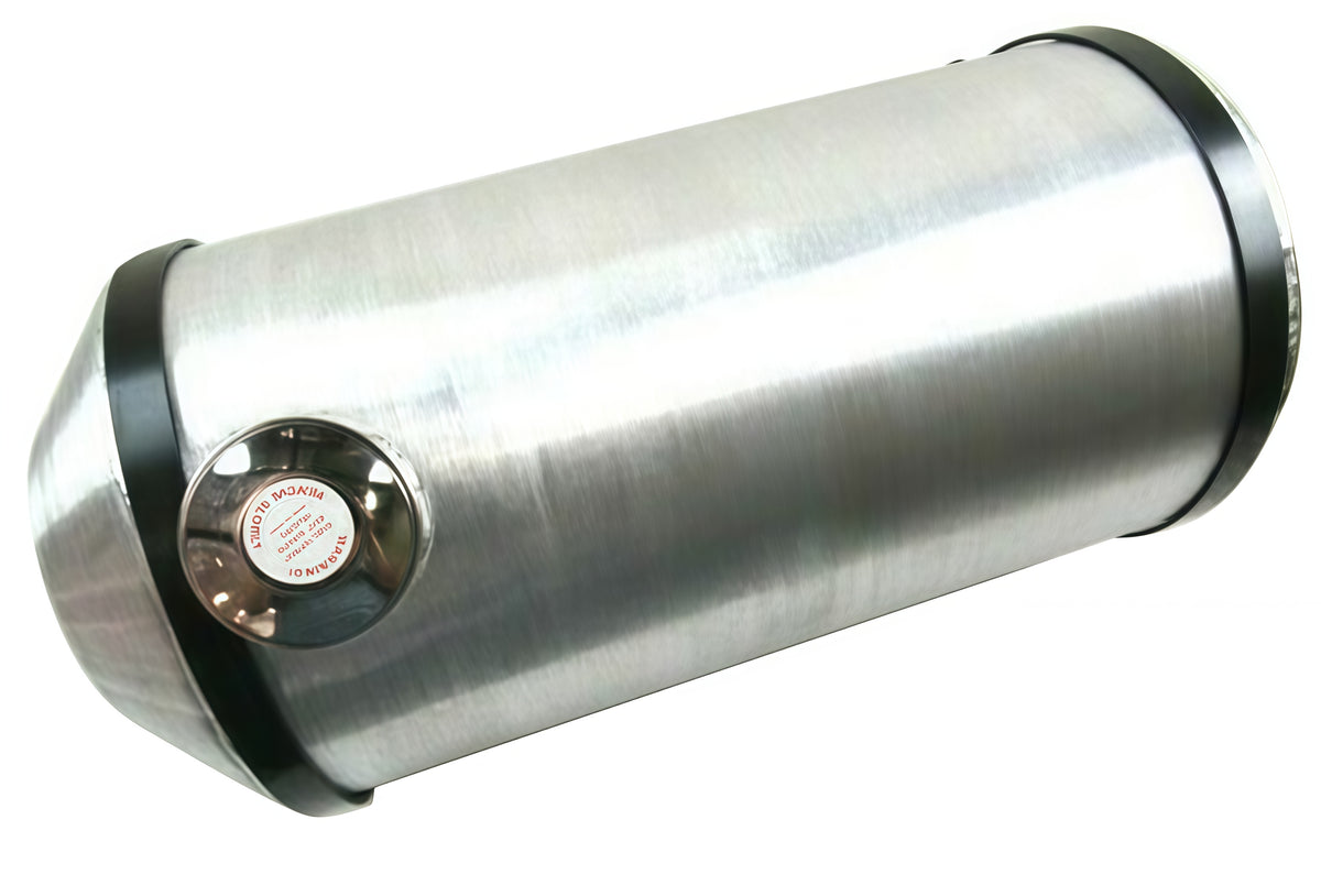 7 Gallon Round Spun Aluminum Fuel Tank， 10＂ x 22.5＂
