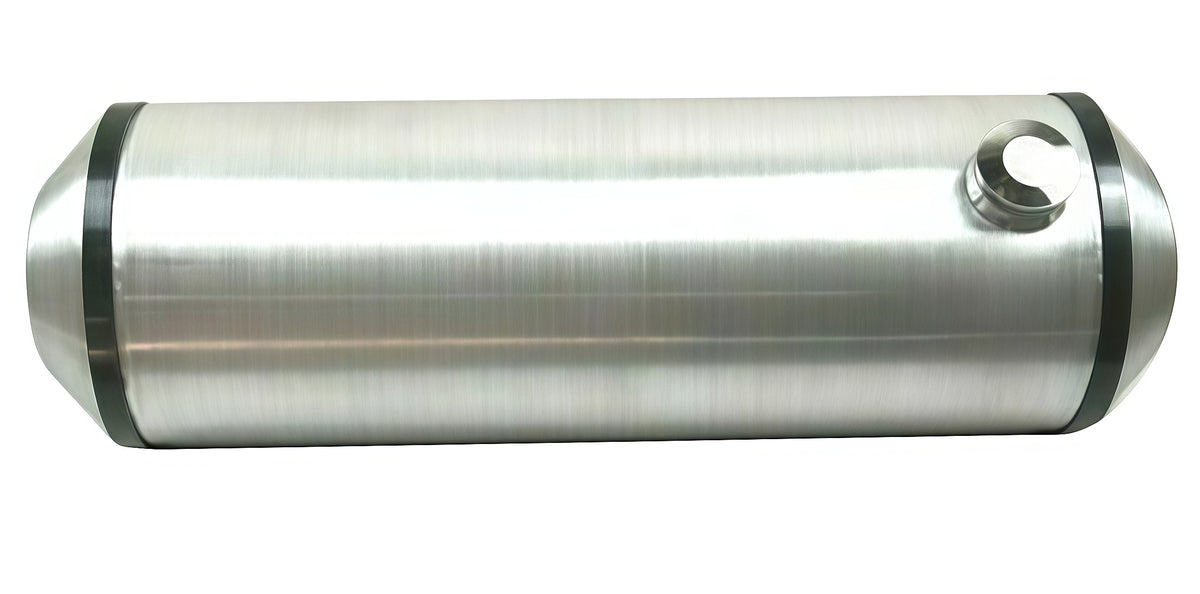 11 Gallon Round Spun Aluminum Fuel Tank， Centered Outlet， 10＂ x 33＂