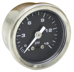1-1/2＂ 0-15psi White/Balack Face Gauge Liquid/No Liquid Filled Fuel Pressure Gauge